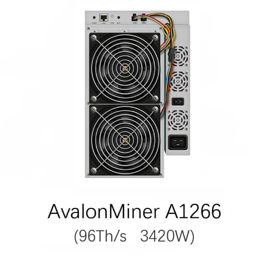 Canaan Avalon Miner 1266 96T 3420W Asic Mining Machine BTC Miner